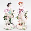 English Porcelain Figure of a Shepherdess and a Figure of a Shepherd, Probably Derby