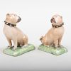 Pair of Derby Porcelain Models of Pug Dogs
