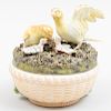 English Porcelain Nesting Birds Box and Cover