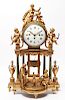 Neoclassical Portico Mantel Clock Gilt-Wood