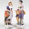 Pair of Porcelain Figures of Grape Harvesters, Probably Samson