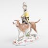 Paris Porcelain Figure of a Monkey Riding a Dog