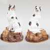 Near Pair of Continental Porcelain Models of Hounds