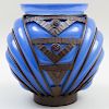 Majorelle Wrought Iron Mounted Daum Glass Vase