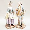 Large Pair of Meissen Figures of a Gardener and Companion