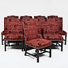 Set of Twelve George III Style Ebonized Dining Chairs