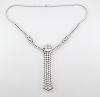 18K Italian Diamond Dangle Necklace, 18ct TDW