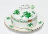 Herend "Chinese Bouquet Green" Covered Butter Dish
