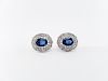 Pair of Sapphire & Diamond Stud Earrings