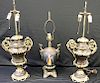 3 Antique Lamps To Include A Pair And A Single.