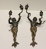 Antique And Quality Pair Of Patinated And Gilt