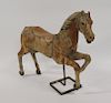 Antique Carved And Patinated Wood Carousel Horse.