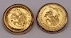 JEWELRY. Pair of 14kt Gold Mounted Austrian Ducat.