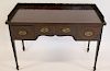 Antique Mahogany Inlaid Server With Gallery.
