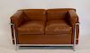 Vintage Corbusier Leather Upholstered Settee.