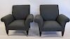 George Smith Signed Pair Of Upholstered Club