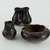 3 Pueblo Blackware Pottery Pieces