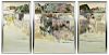 Large Abstract Collage Triptych Landscape, Signed