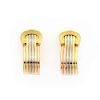 Cartier Double C 18k Tri-Color Gold Huggie Clip On Earrings 