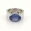 Cartier Chalcedony 18k White Gold Rings Size EU 54 - US 7   