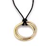 Cartier Large Trinity 18k Tricolor Interlaced Ring Cord Necklace 