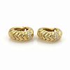 BulgariSPIGA Diamond 18k Gold Curved Hoop Earrings 
