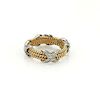 Tiffany & Co. Schlumberger Diamond Platinum 18k Gold "X" Design Band Ring Size 5