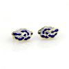 Tiffany & Co. Inlaid Lapis Mother of Pearl 18k Earrings