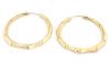 Gucci 18k Gold Large Bamboo Style Large Hoop Earrings 