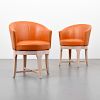 Pair of French Swivel Arm Chairs