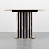 Travertine Top Dining Table, Manner of Donald Deskey