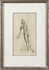 Pencil sketch of a nude woman, signed Trevi, 11'' x 6''.