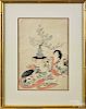 Two Japanese woodblock prints, 8'' x 10'' and 13 3/4'' x 9 1/4''.