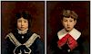 A PAIR OF CHILD PORTRAITS BY AUGUST VOIGT-FOLGER (FRENCH 1836-1918)
