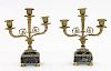A PAIR OF FRENCH ORMOLU BRONZE AND VERDE ANTIQUE CANDELABRA, LATE 19TH CENTURY