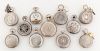 A GROUP OF 11 SILVER HUNTING POCKET WATCHES FOR SWISS IMPORT, VARIOUS MAKERS, INCLUDING CHOPARD AND PAVEL BUHRE, CIRCA 1900