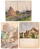 A GROUP OF THREE LANDSCAPE DRAWINGS BY NIKOLAI LANCERAY (RUSSIAN 1879-1942)