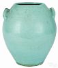 Large turquoise glazed pottery floor vase, 18 1/2'' h.