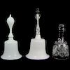 (3 Pc) Art Glass and Crystal Dinner Bells