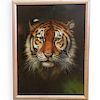 Signed Tiger Oil on Canvas Painting