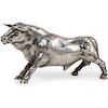 Silver Plated Bull Figurine