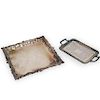 (2 Pc) Silver Plated Serving Trays