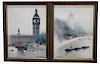 H Mann, (2) Signed Seine River Paintings