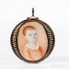 American School, Early 19th Century  Portrait Miniature of a Red-haired Boy