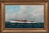 Attributed to Antonio Nicolo Gasparo Jacobsen (Danish/American, 1850-1921)  American Steam Yacht