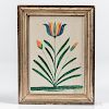Pennsylvania, Mid-19th Century  Tall Tulip with Green Leaves