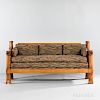 Turned Tiger Maple Country Sofa