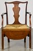 Chippendale walnut necessary chair, late 18th c.