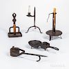 Five Early Wrought Iron Lighting Devices