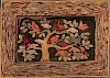 Hooked Rug with Birds in a Tree